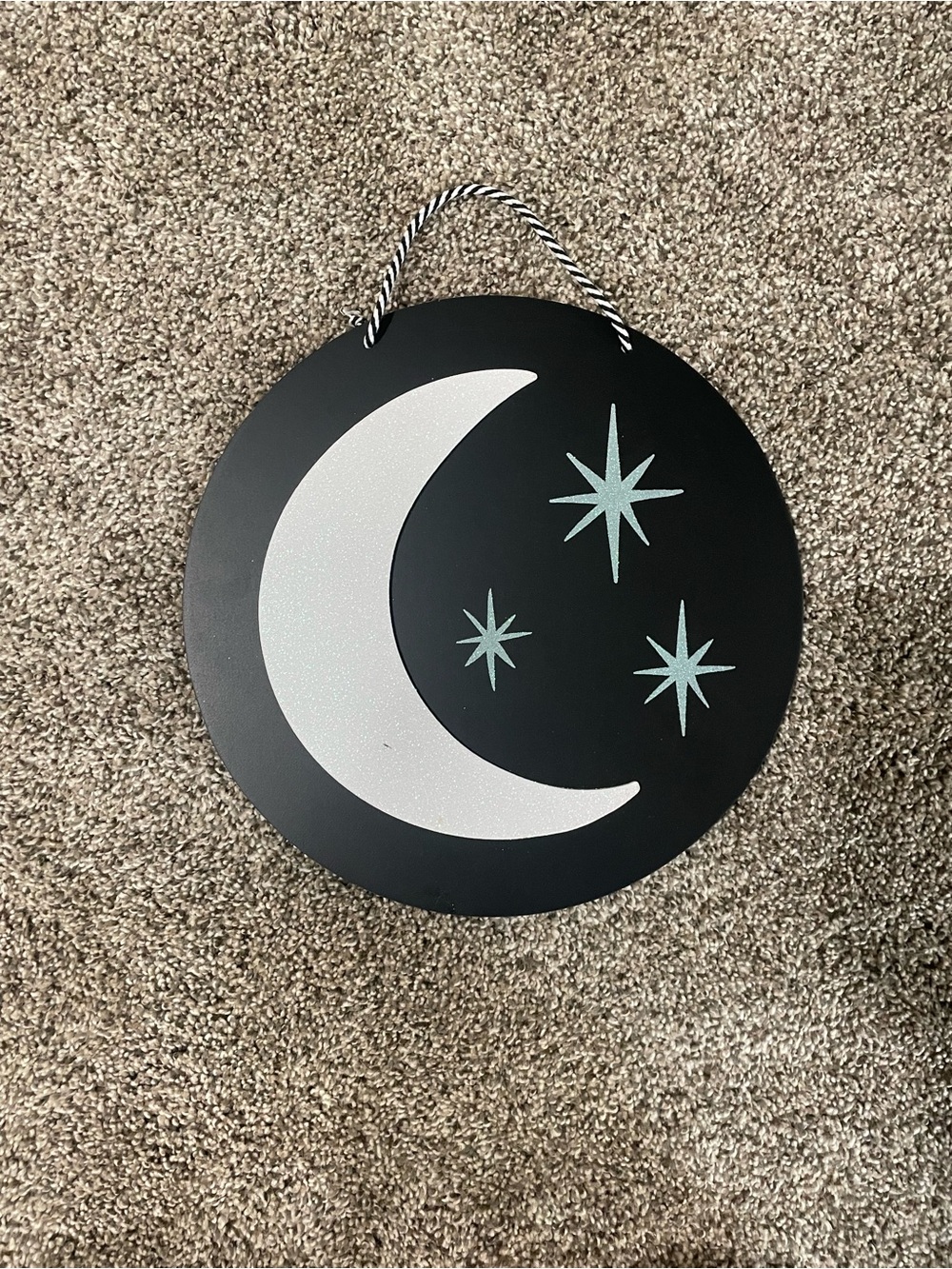 Moon & Stars Wall Hanging - Black and White